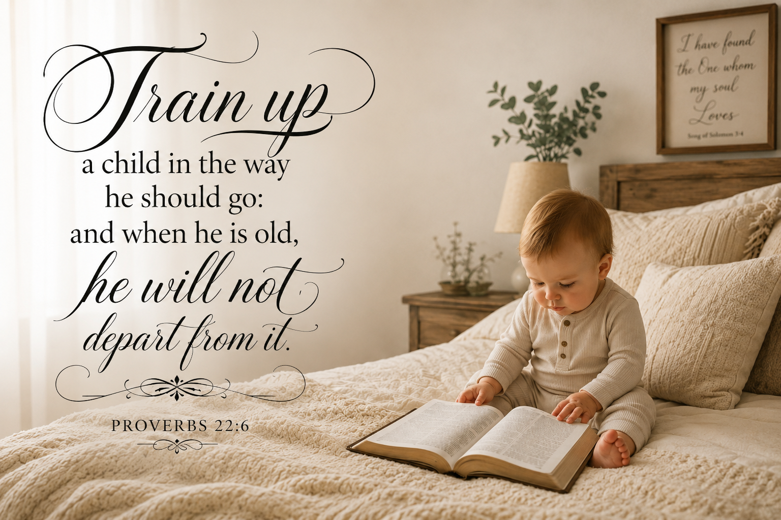 Proverbs 22:6'Train up a Child'Christian Canvas Wall Art