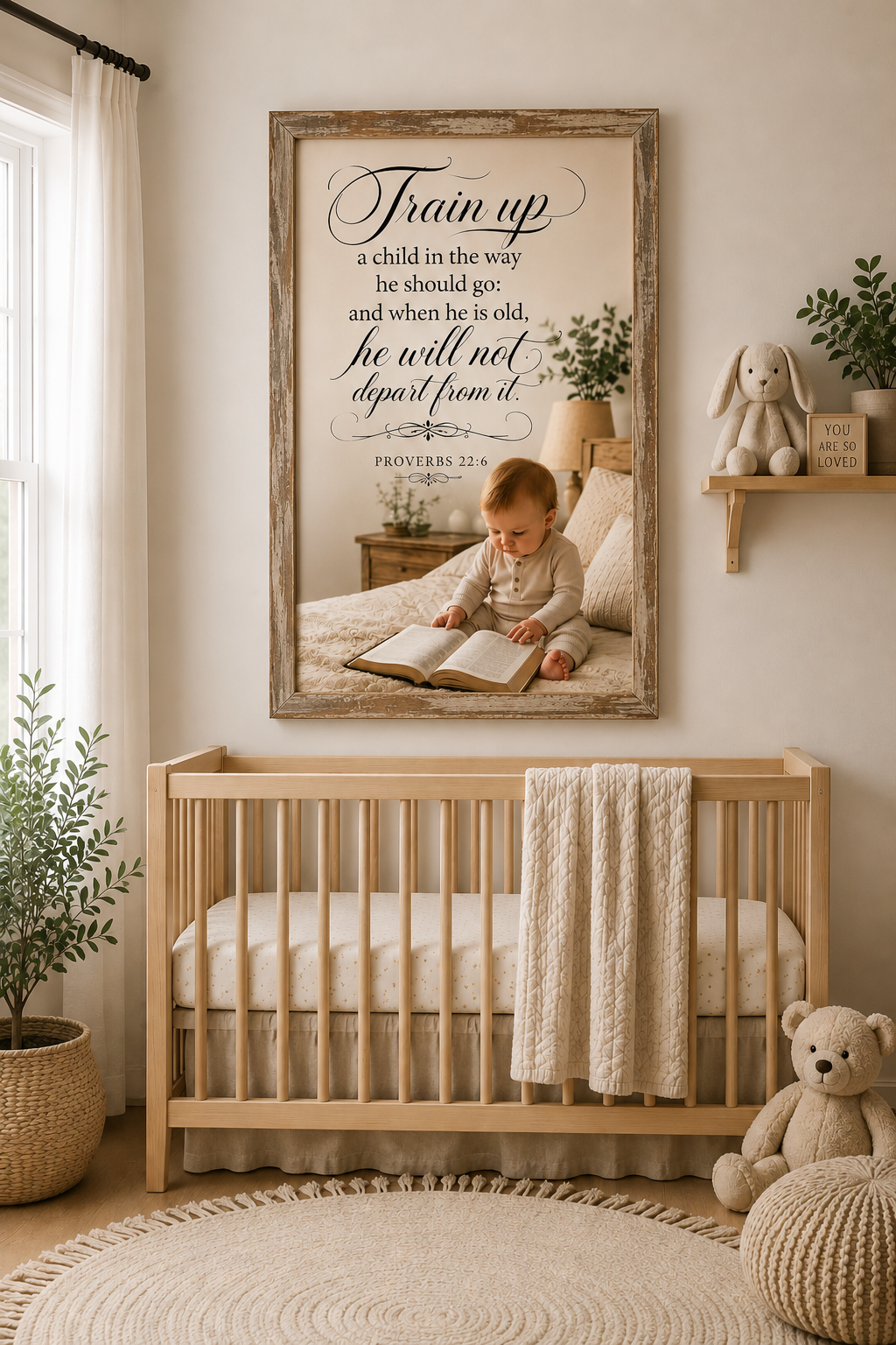 Proverbs 22:6'Train up a Child'Christian Canvas Wall Art