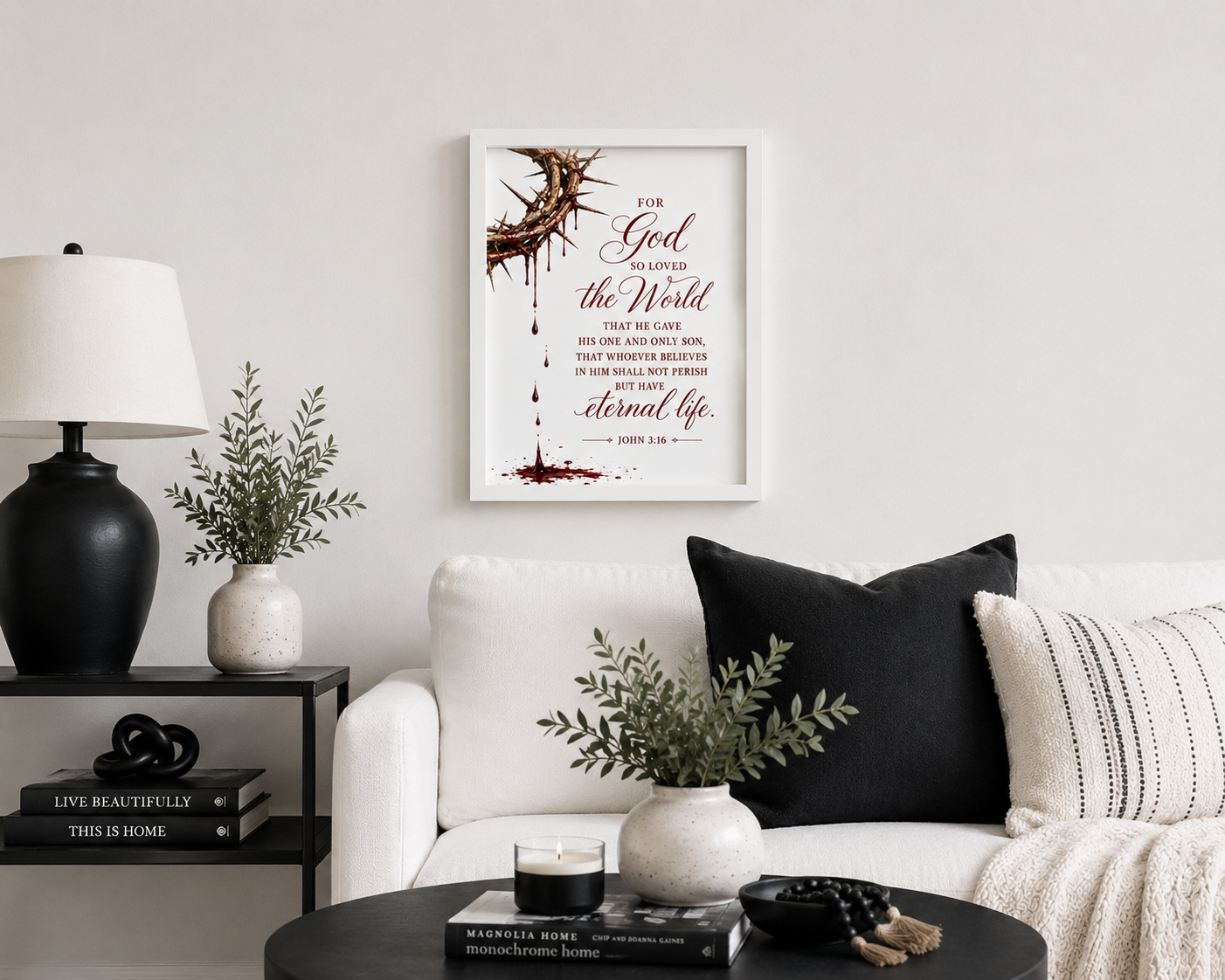 JOHN 3:16- Crown of Thorns Christian Wall Art