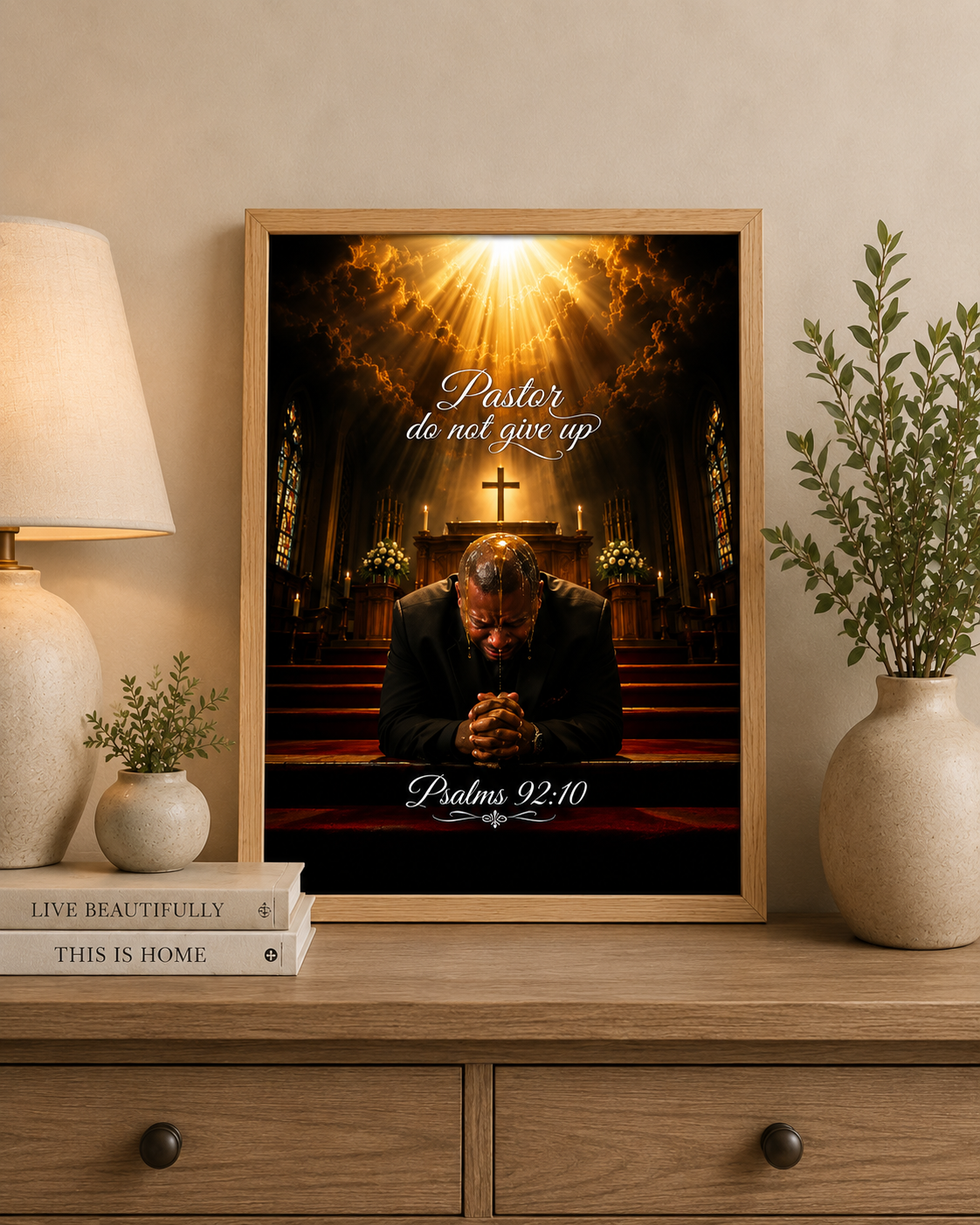 Pastor Do Not Give Up-Christian Wall Art Canvas/ Psalm 92:10