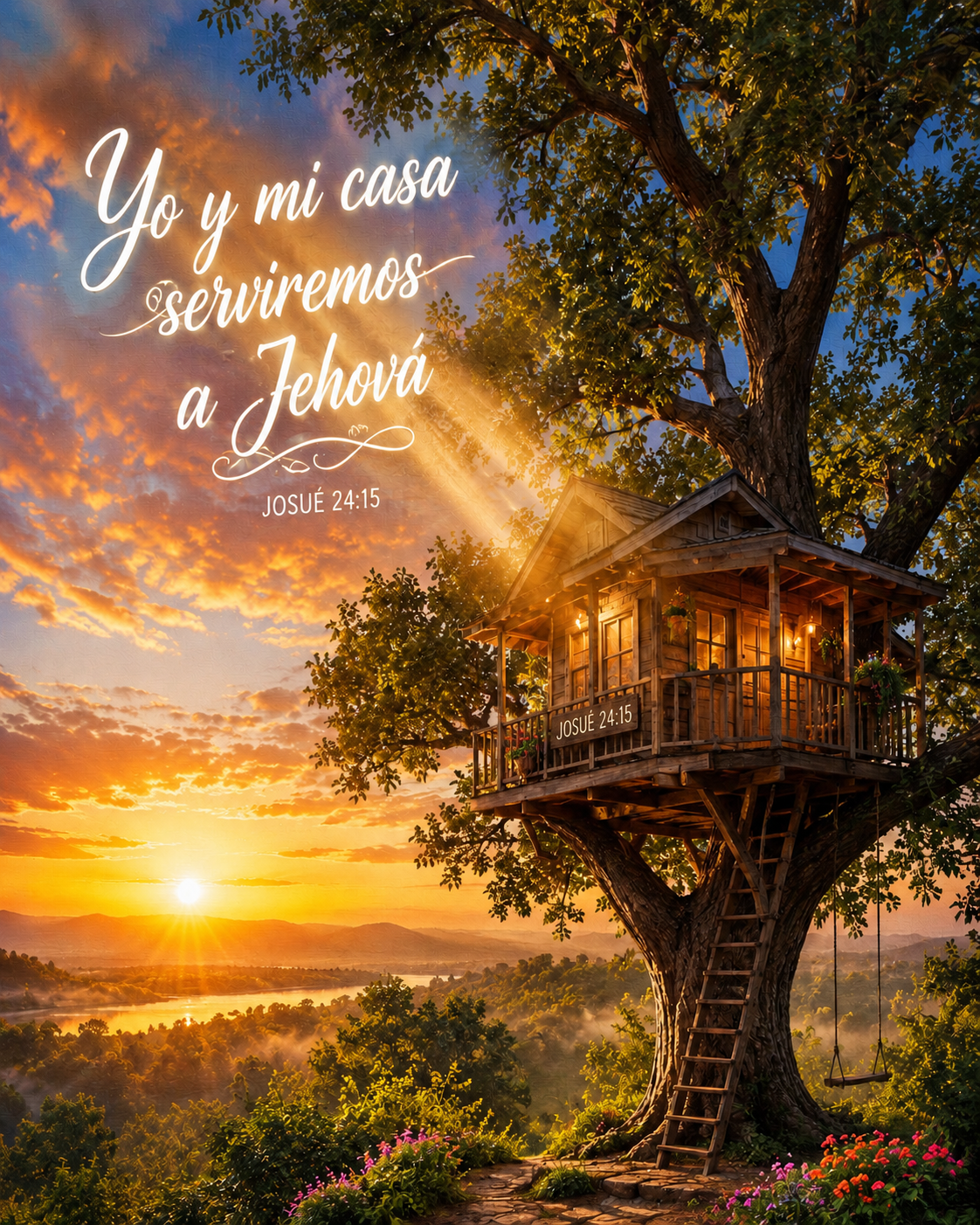 Josue 24:15 " Yo y mi casa serviremos a Jehova"/ Cuadro Cristiano