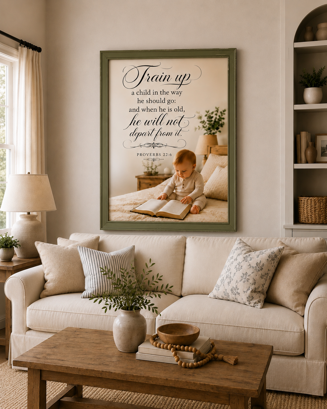 Proverbs 22:6'Train up a Child'Christian Canvas Wall Art
