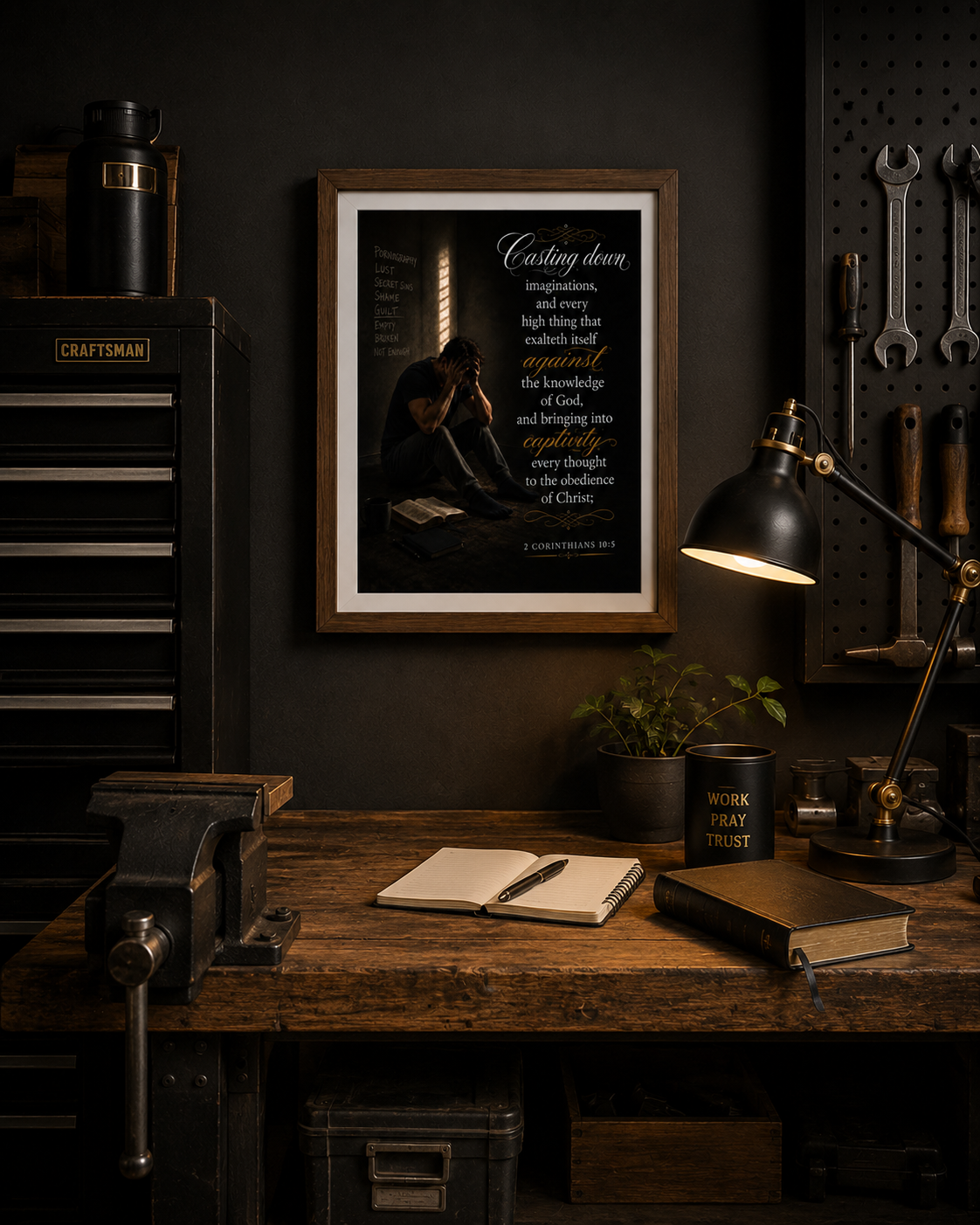 2 Corinthians 10:5 Men Spiritual Warfare Wall Art
