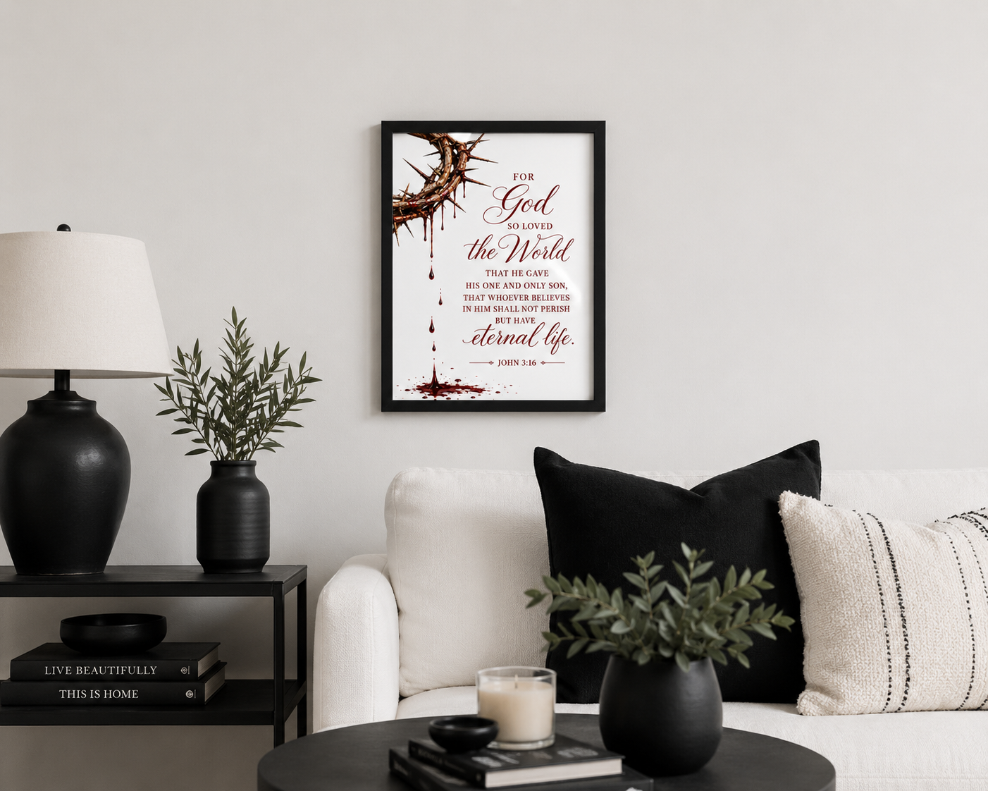 JOHN 3:16- Crown of Thorns Christian Wall Art