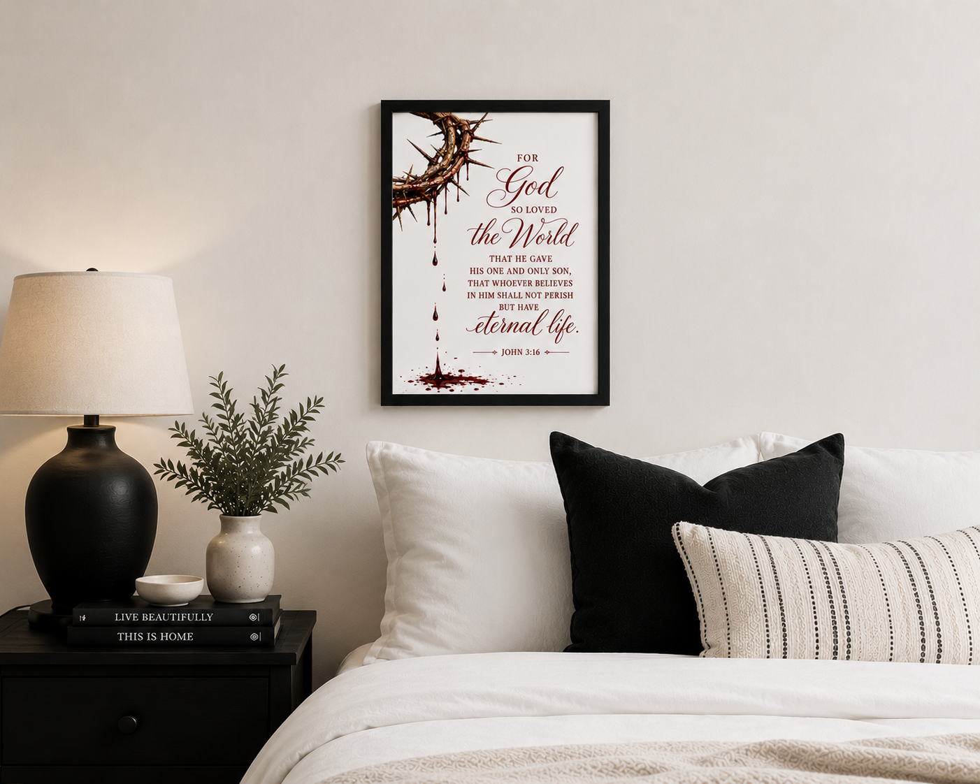 JOHN 3:16- Crown of Thorns Christian Wall Art