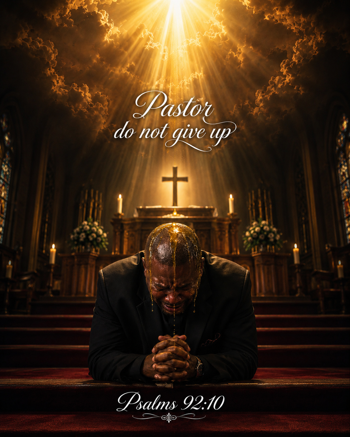 Pastor Do Not Give Up-Christian Wall Art Canvas/ Psalm 92:10