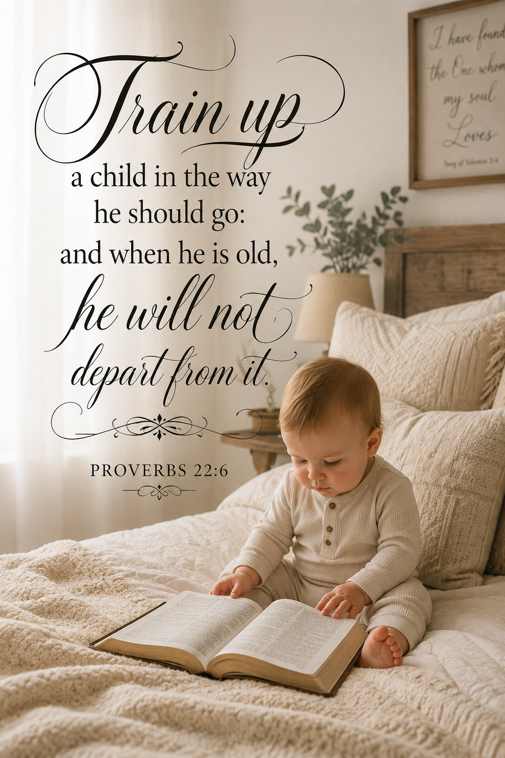 Proverbs 22:6'Train up a Child'Christian Canvas Wall Art