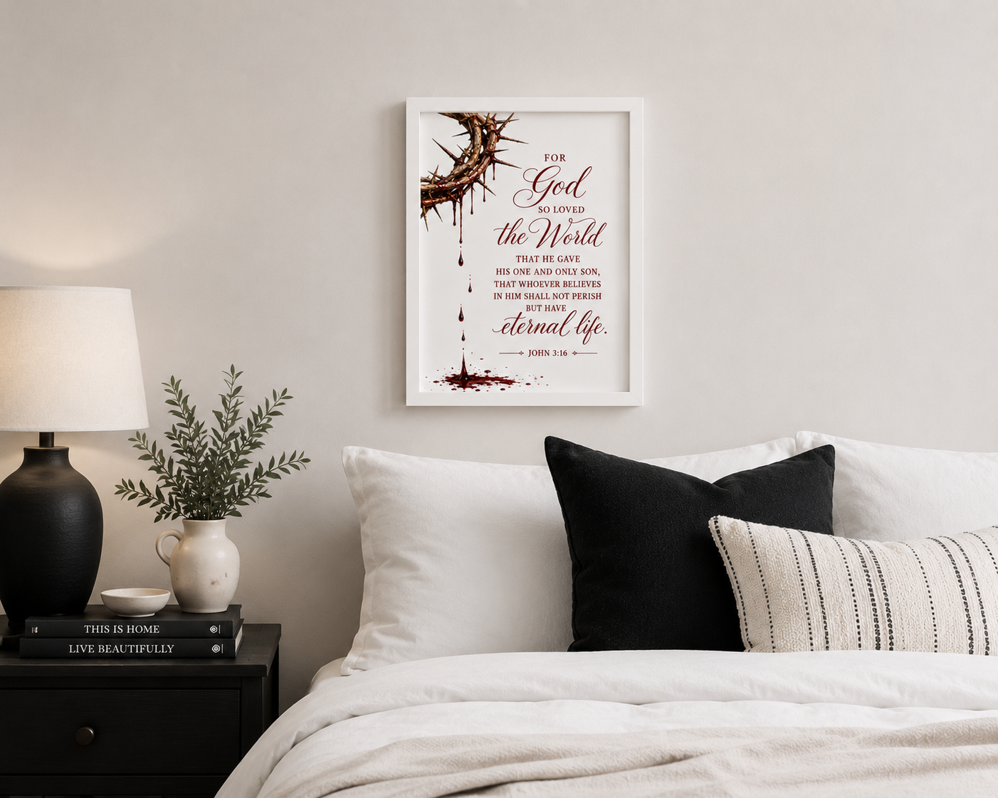 JOHN 3:16- Crown of Thorns Christian Wall Art