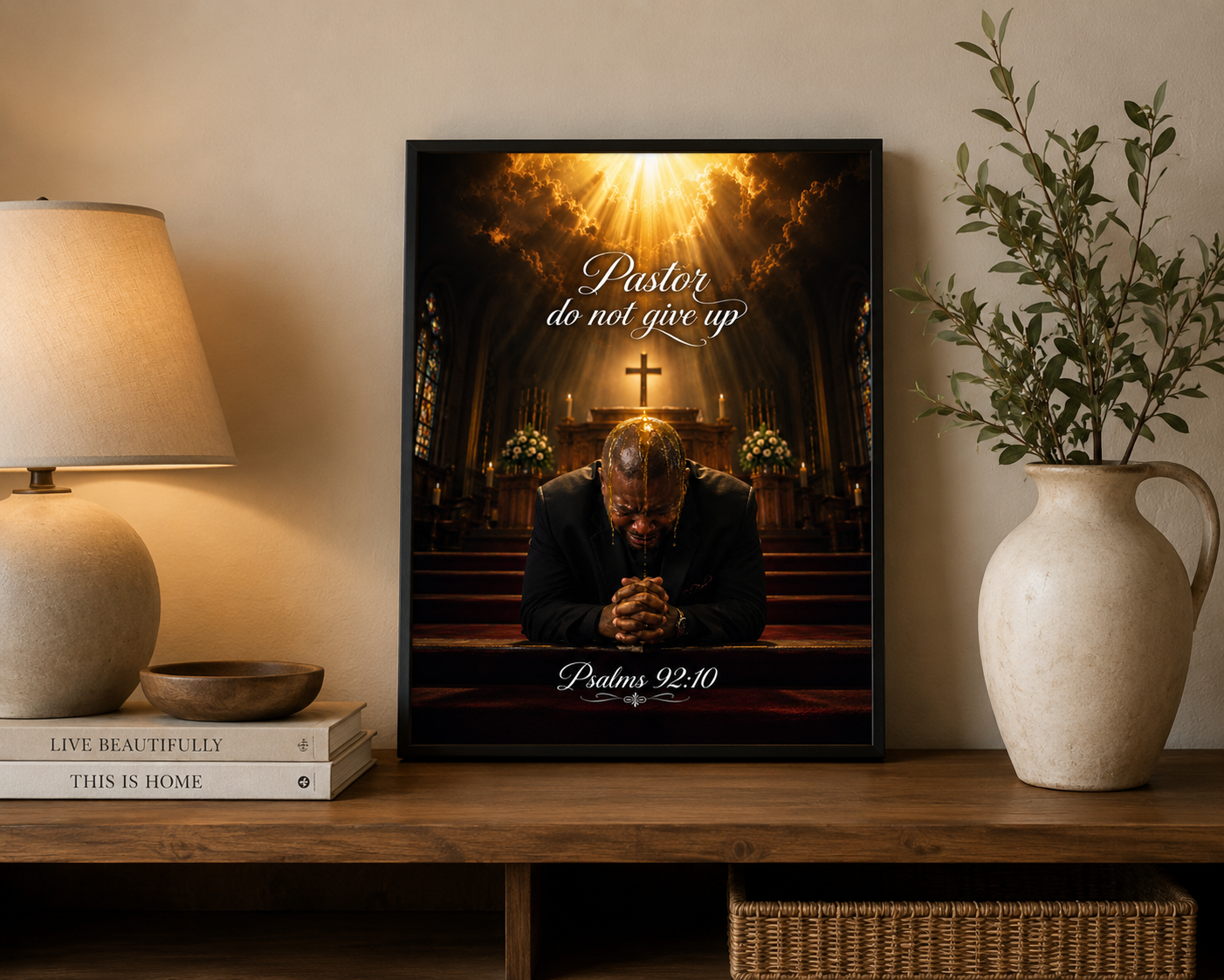 Pastor Do Not Give Up-Christian Wall Art Canvas/ Psalm 92:10