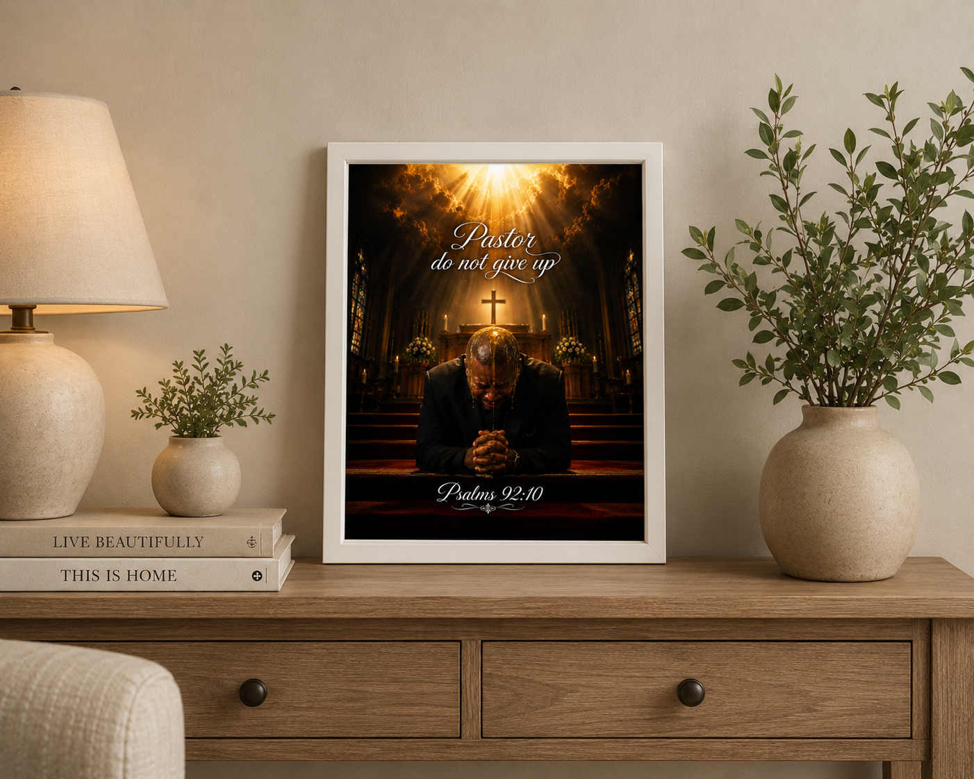 Pastor Do Not Give Up-Christian Wall Art Canvas/ Psalm 92:10