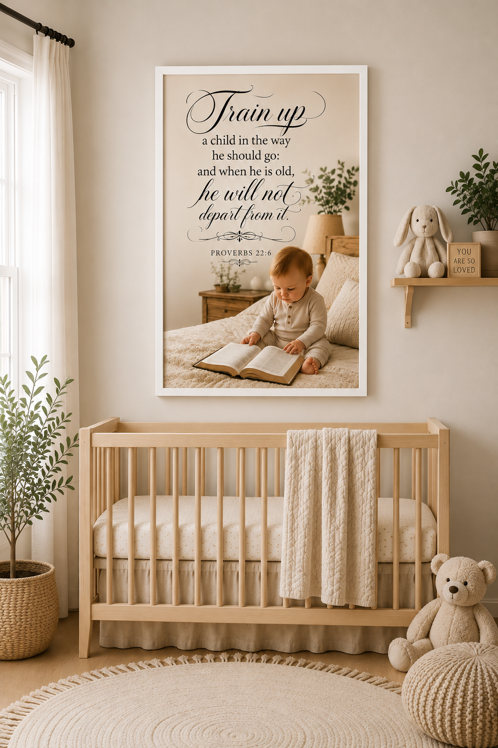 Proverbs 22:6'Train up a Child'Christian Canvas Wall Art